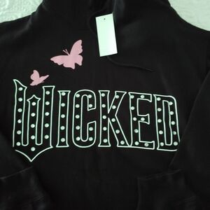 Wicked Black Hoodie with Pink Butterflies
